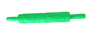 Fondant Green Rolling Pin Flower Textured Pattern