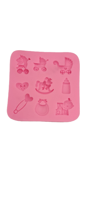 Silicone Fondant Mould Pink Baby Tools Pattern
