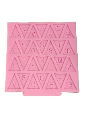 Silicone Fondant Mould Pink Alphabet Pattern