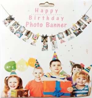 Decor Equip First Happy Birthday Photo Banner Set