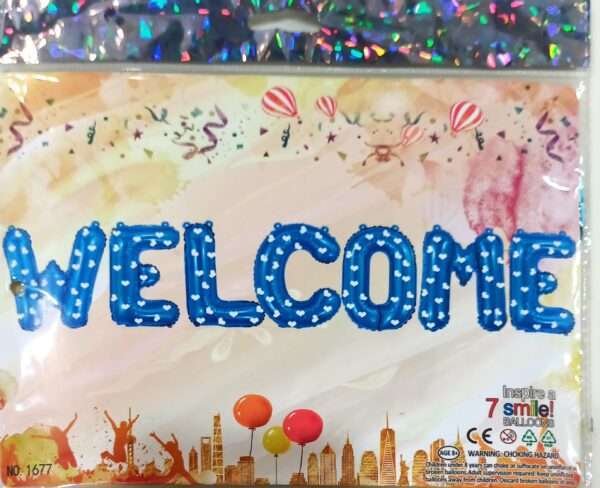 Decor Equip Welcome Foil Balloon ( Blue )