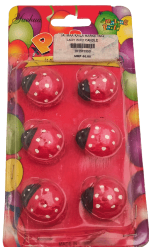 Decor Equip ‘Ladybugs Insects' Birthday Cake Candle – 6 Pcs