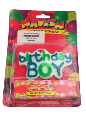 Decor Equip 'Birthday Boy' Happy Birthday Cake Candle