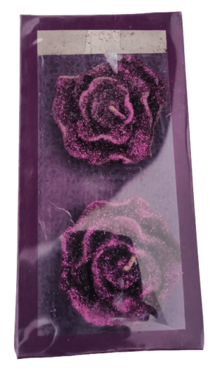 Decor Equip Birthday Candle Purple Rose Design