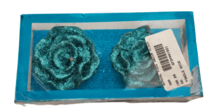 Decor Equip Birthday Candle Blue Rose Design