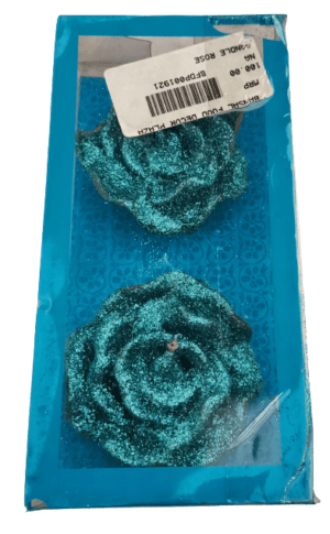 Decor Equip Birthday Candle Blue Rose Design