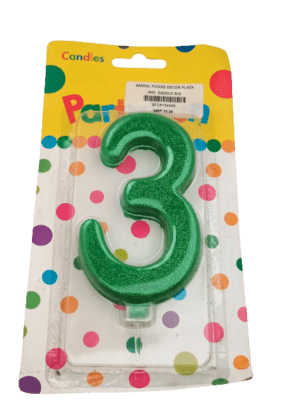 Decor Equip Birthday Candle '3' Number