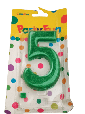 Decor Equip Birthday Candle '5' Number