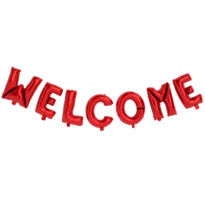 Decor Equip Welcome Foil Balloon ( Red )