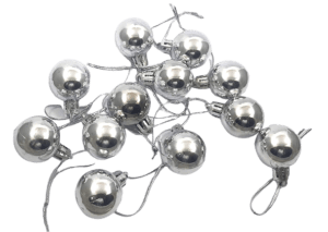 Decor Equip Christmas X-Mas Tree Decoration Hangings Silver Balls -12 Pcs