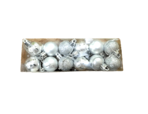 Decor Equip Christmas X-Mas Tree Decoration Hangings Silver Gift Box Small Size Balls -20