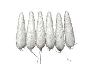Decor Equip Christmas Decoration Hanging White Carrot – 6 Pcs