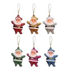 Decor Equip Christmas Decoration Tree Hanging Santa - 6 Pcs