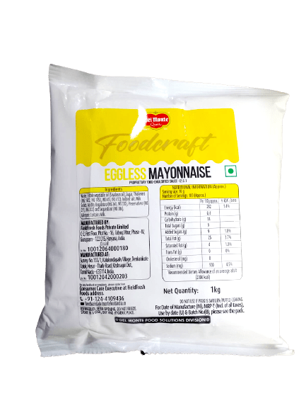 Del Monte food craft Eggless Mayonnaise - 1kg - Buy Bakery Raw Material ...