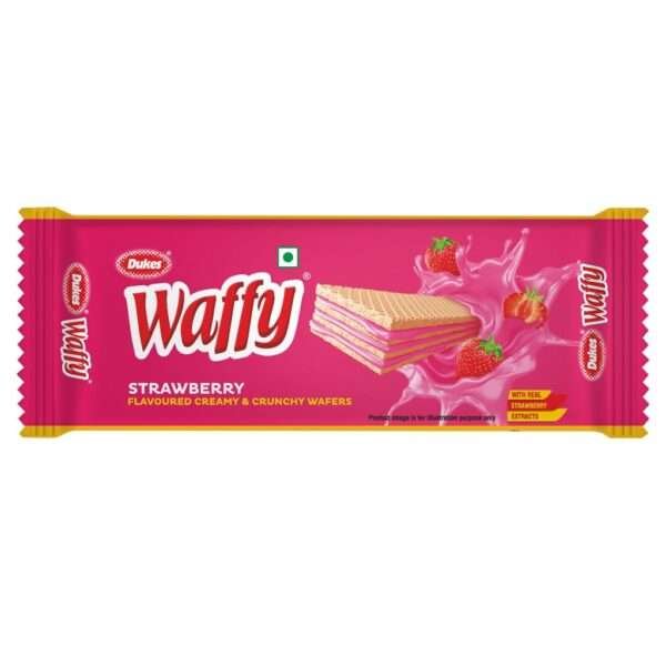 Dukes Waffy Strawberry flavoured creamy & crunchy Wafers (60g)